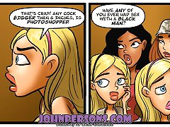 Mindblowing interracial porn art with lusty babes fucking